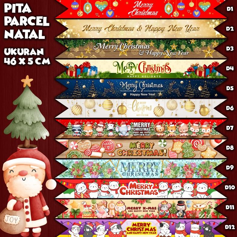 

Label Parcel / Pita Parcel / Paper Belt Selamat Natal Dan Tahun Baru - Merry Christmas And Happy New Year Kilat