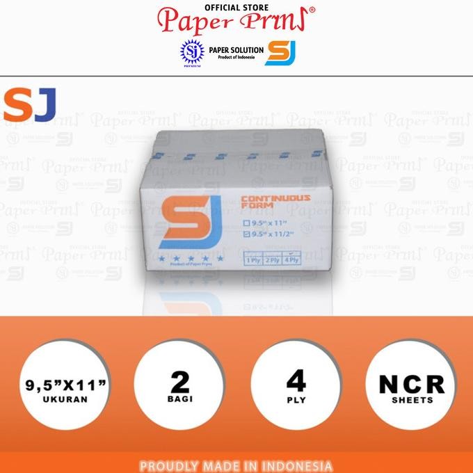 

TERMURAH - SJ Orange Kertas Continuous Form 4PLY NCR PRS 9,5" x 11"/2 (Bagi 2)