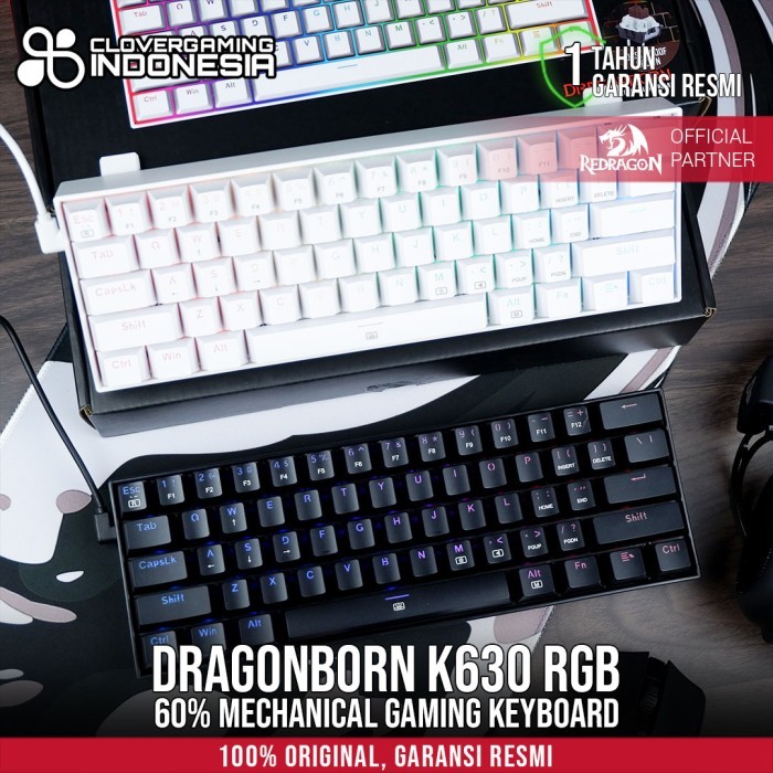 Cuci Gudang Redragon Dragonborn K630 Rgb - K630W Rgb Mechanical Gaming Keyboard