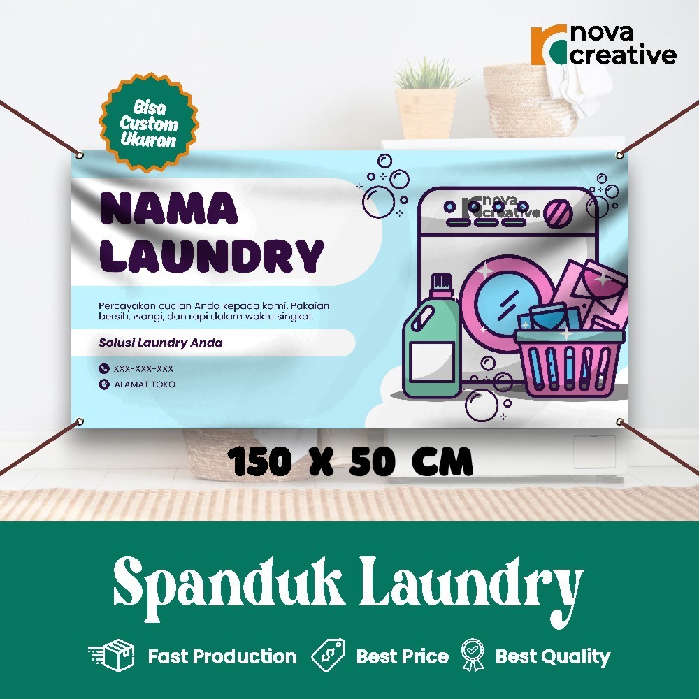 Cetak Banner Laundry Kiloan Banner Custom Desain Suka-Suka