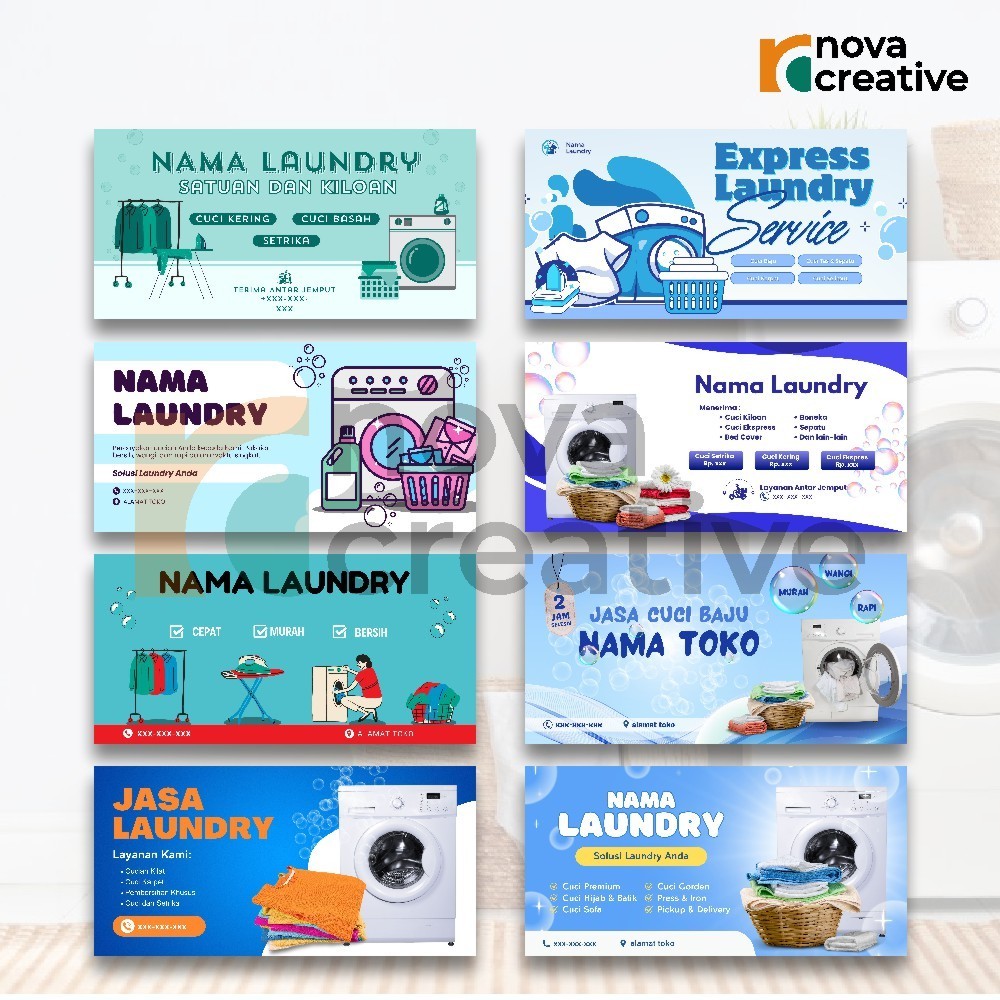 Banner Laundry Murah Spanduk Custom Free Desain