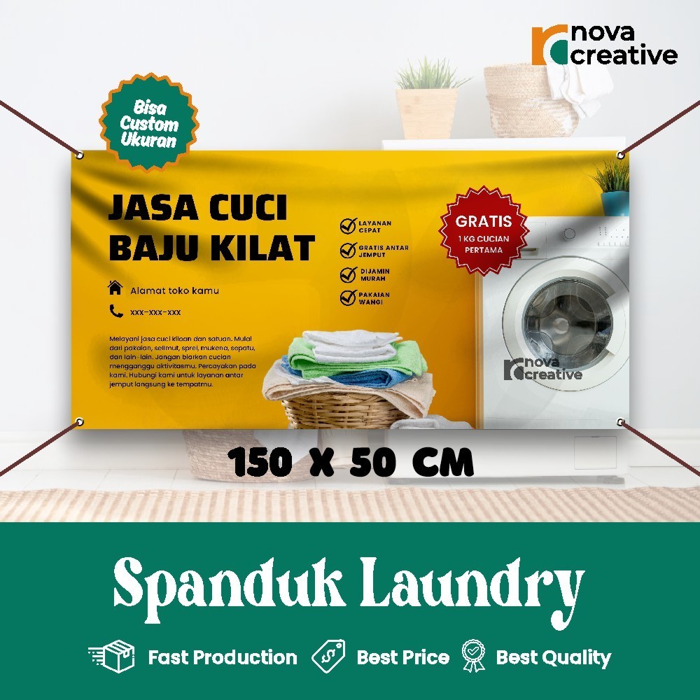 Banner Laundry Antar Jemput Banner Custom Free Desain