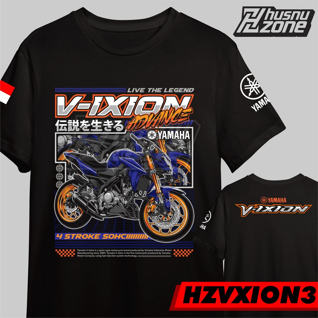 Kaos Baju Otomotif Motor Yamaha Vixion V-ixion Biru
