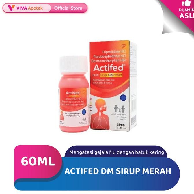Sale Actifed Merah Sirup Meringankan Pilek, Batuk Gatal & Kering (60 Ml)