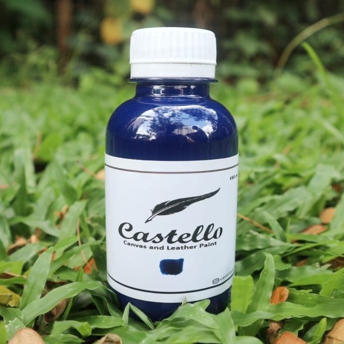 Cat Khusus Sepatu Dan Tas Bahan Kulit Dan Canvas Biru Murah