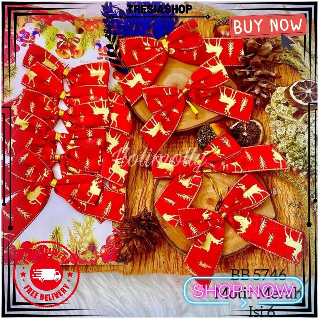 

Pita Pohon Natal - Dekorasi Hiasan Gantungan Pita Lonceng Pohon Natal Bisa Untuk Hampers Gift Box D Best Seller