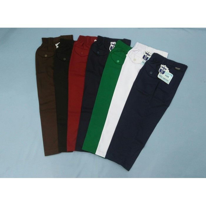 Bawahan seragam TELADAN celana panjang karet SD SMP Merah Putih Hijau