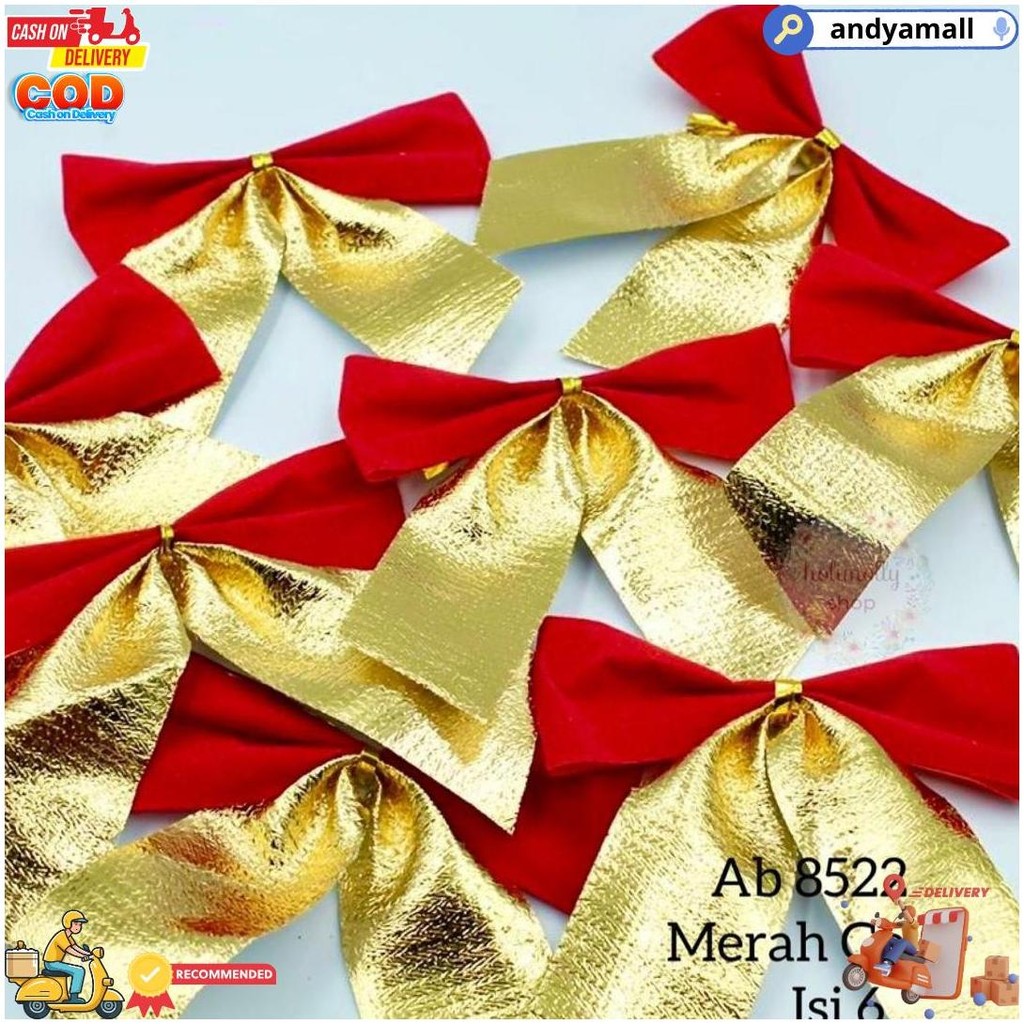 

Pita Pohon Natal - Dekorasi Hampers Natal - Hiasan Gantungan Pita Lonceng Pohon Natal Bisa Untuk Hampers Gift Box D Sale