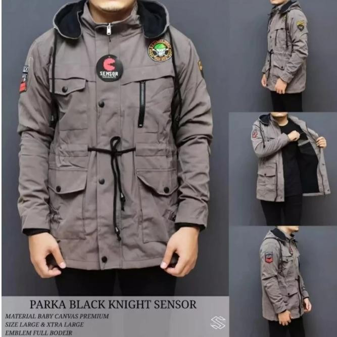 SNSR - Jaket Parka Justin Bordir - Jaket Parka Kanvas - Jaket Pria Musim Dingin - Jaket Parka SNSR