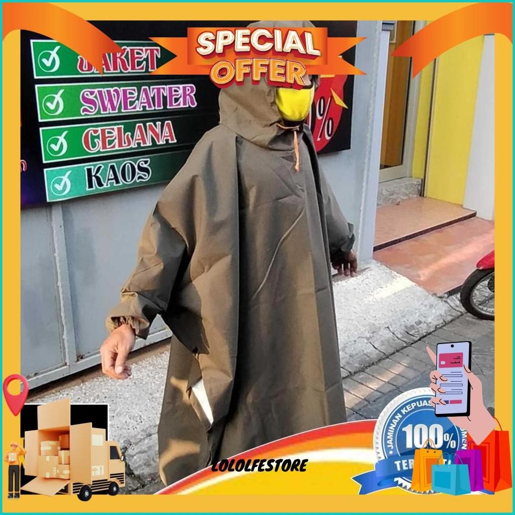 Jas Hujan Ponco Lengan Jws, Mantel Hujan Lengan Jws, Rainbat Lengan, Ponco Lengan Edherto Promo