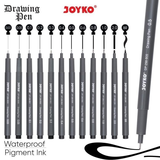Drawing Pen Joyko Pena Gambar Waterproof Pigment Ink