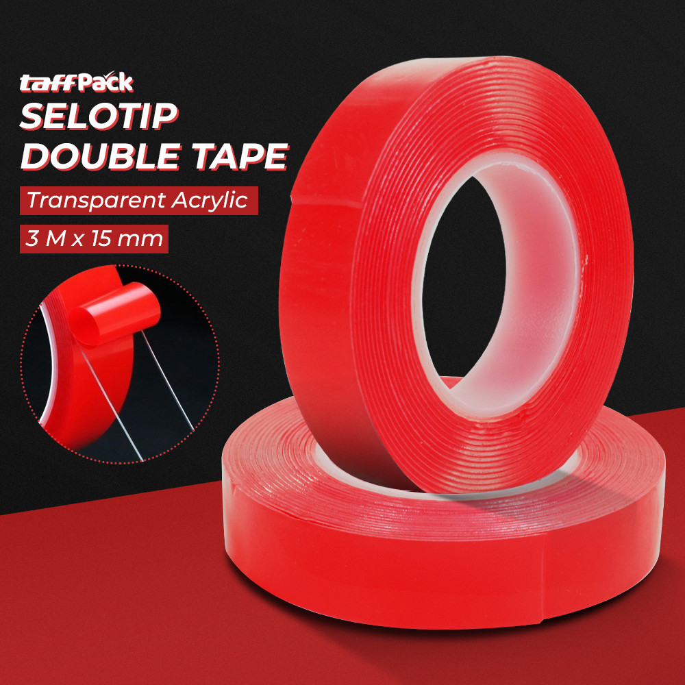 

[Grosir Bane] TaffPACK Selotip Double Tape Transparent Acrylic 3M - HL878