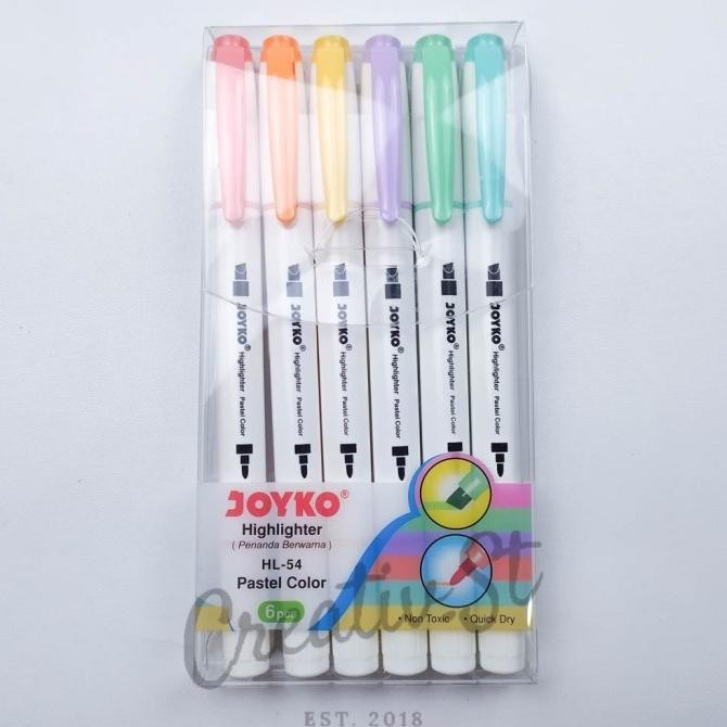 

Highlighter PASTEL Colour Joyko (Hl 54) 6 Color Penanda