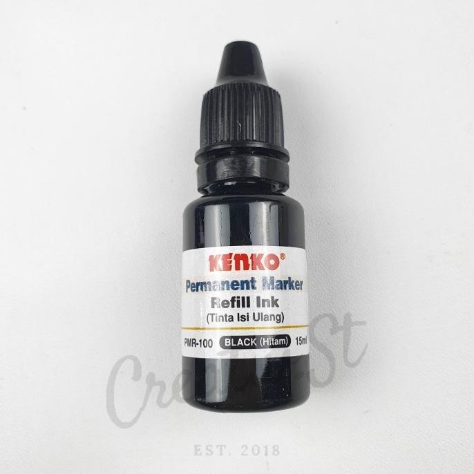 

Kenko Tinta Spidol PERMANENT MARKER Refill Ink PMR-100 15 ml Black Blu