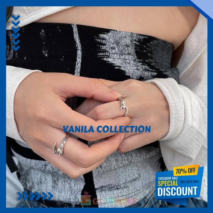 CINCIN ULAR PERAK CINCIN PASANGAN MODE TINGGI-GS UNGGULAN