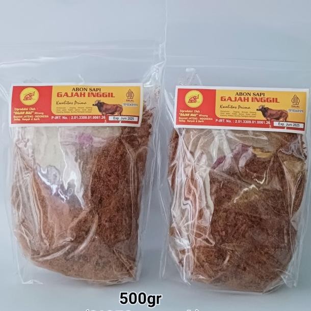 

Abon Sapi Gajah Inggil Setengah Kg/ 500Gram Manis Boyolali