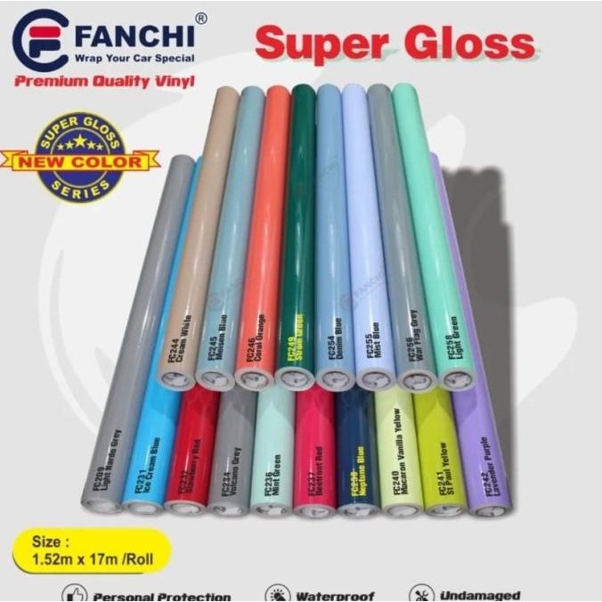 

TERMURAH - FANCHI Sticker Super Glossy FC-257 Malus Pink Ukuran 1.52M x 17M /Roll
