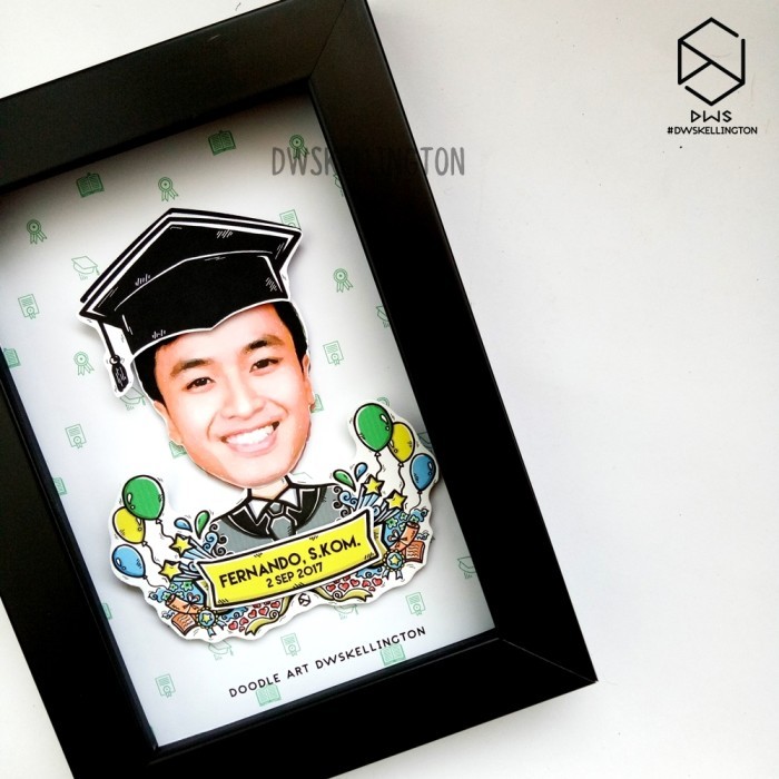 

Tersedia Bingkai Ucapan Wisuda Doodle Art Pop Up 3D Frame Graduation