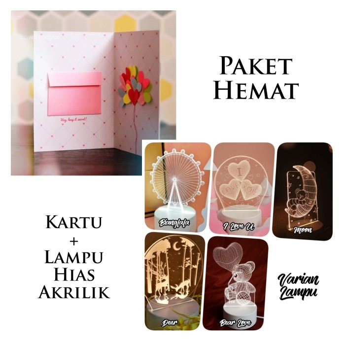 

Tersedia Kartu Ucapan Pop Up Card Couple Love Secret Balloon