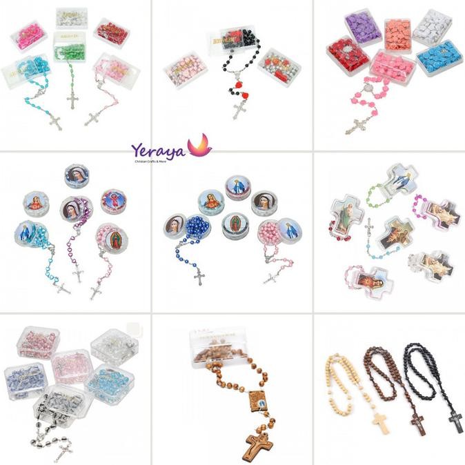 #####] Souvenir Rohani Rosario Kalung Salib Katolik Murah + Kotak Jerusalem