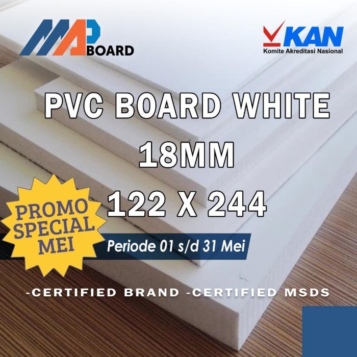 PVC Board/ PVC Foam Board 18mm Ukuran 122 x 244 cm