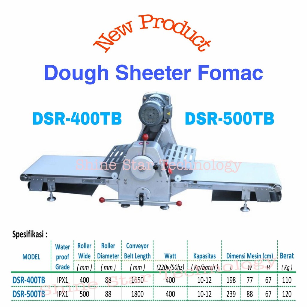 Fomac Dough Sheeter Table Top  DSR-400TB & DSR-500TB Mesin Pemipih Adonan Roti Pastry Pizza