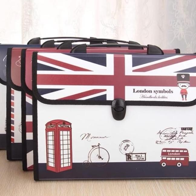 

TERLARIS DOCUMENT FOLDER ORGANIZER BAG TAS DOKUMEN MAP A4 EXPANDING SLOT FILE FOLDER TEMA LONDON
