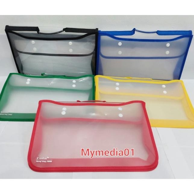 

SCHOOL BAG TRANSPARAN/TAS DOKUMEN PLASTIK KANCING/MAP ZIPPER KANCING