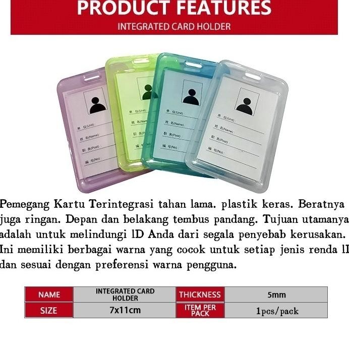 

QUAFF Tempat kartu ID terintegrasi berwarna-warni C-113V vertikal ID Card Lanyard 1.5cm