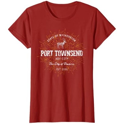 Kaos Port Townsend Vintage Bergaya Retro |LV8Q1JjN|