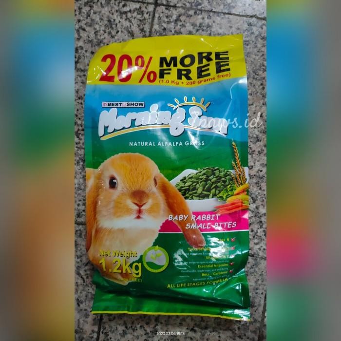 Makanan Kelinci Pelet Best In Show Morning Sun Alfaalfa Grass