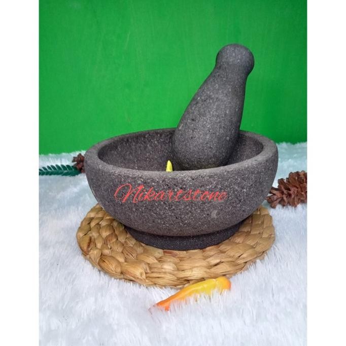 cobek mangkok batu asli HM