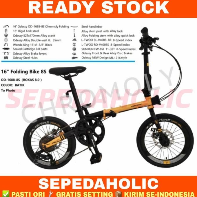 Sepeda Lipat 16 Inch ODESSY ROXAS 8.0 Chromoly 8 Speed