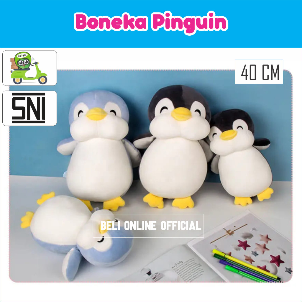 Boneka Lucu Boneka Pinguin Jumbo Besar Boneka Karakter Hewan Boneka Kado Lucu Imut Bahan Halus Sni