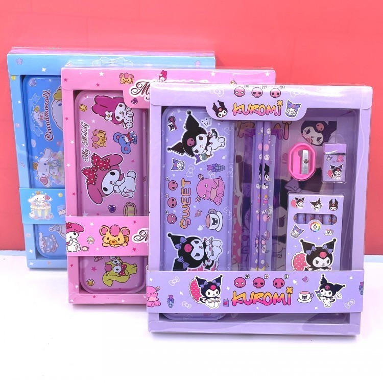 

Boneka Anak Kotak Pensil Anak Set 7 in 1 Stationery Untuk Hadiah /Anak Sekolah Sanrio Stationery