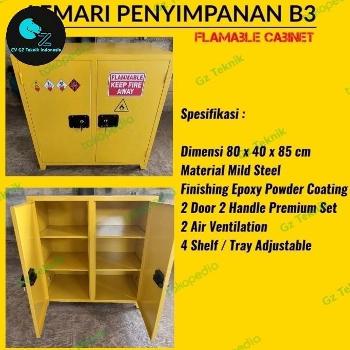 

TERBARU - Lemari B3 Flamable Cabinet 80x40x85cm Ada Kaki 5cm