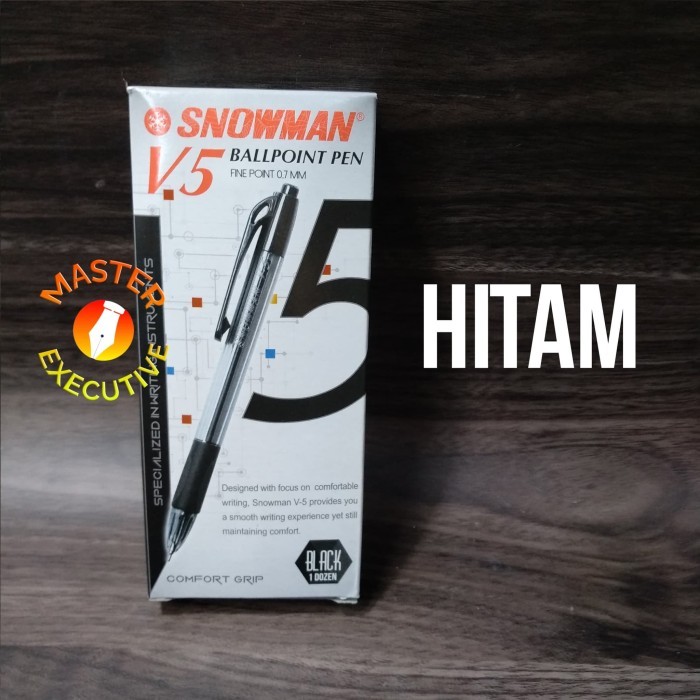 

Sale Snowman V5 Black / Hitam Ballpoint 0.7 Mm / Bolpen Cetak Cetek Cetekan