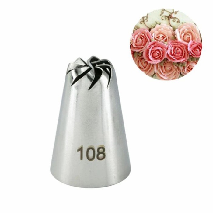 

Wilton Spuit Buttercream Tip 108 Motif Drop Flower Stainless