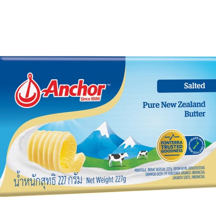 

Anchor Uned Butter 227gr Halal Mentega Tawar Impor New Zealand