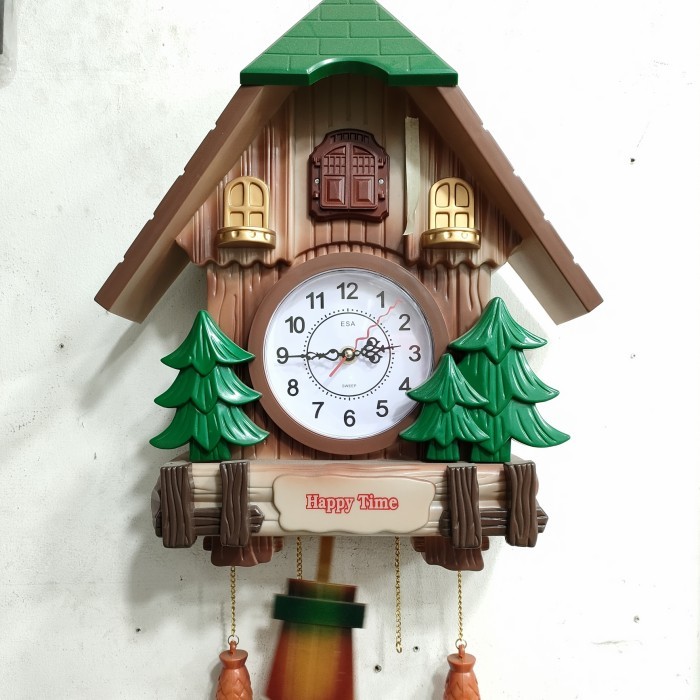 TERBARU - jam burung kikuk esa bandul bunyi perjam