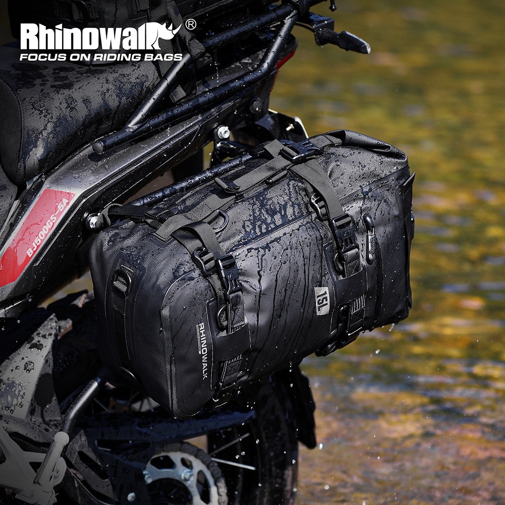 Rhinowalk 8L-15L Tas Sepeda Motor Modular Tahan Air Tas Sadel Sepeda Motor Tas Kursi Belakang Motocr