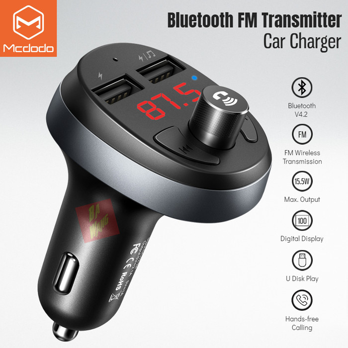 MCDODO Bluetooth V4.2 FM Wireless Transmitter Car Charger 15.5W