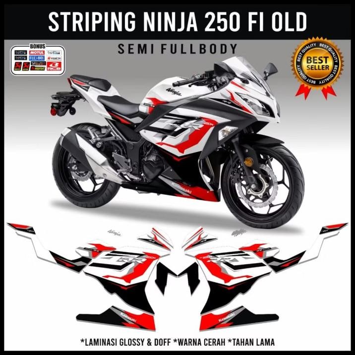 TERMURAH STIKER SEMIFULL NINJA 250 FI OLD LIVERY BMW-STRIPING  NINJA 250 FI