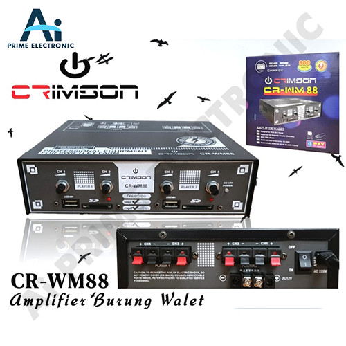 ORIGINAL CRIMSON CR-WM 88 Power Amplifier Ampli Mesin Pancing Walet 800 Tweeter 4 Ch