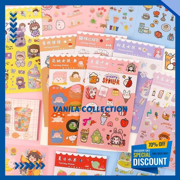 

6 LEMBAR STICKER GADIS MANIS DENGAN KELINCI SERI KARTUN FANTASI BUKU TEMPEL STIKER TAHAN AIR PVC INSULATED WATER CUP DIY STIKER KECIL /STICKER ASETHETIC ESTETIK/STIKER HP LAPTOP TAS NOTEBOOK LUCU CUTE-GI INOVATIF