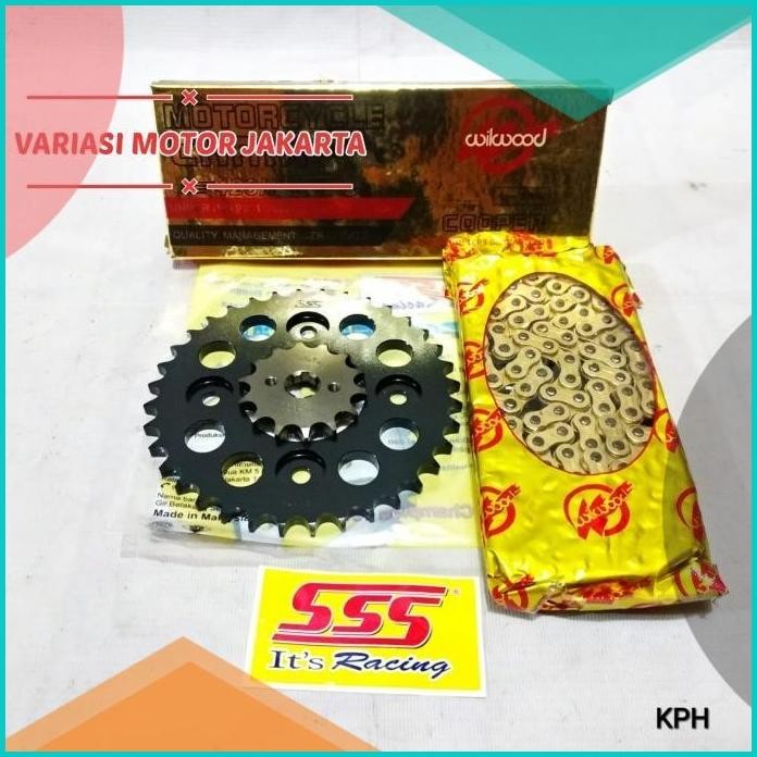 Gear Set SSS 428 Revo Absolut-Supra Fit New-Honda Blade- Stell Black 1