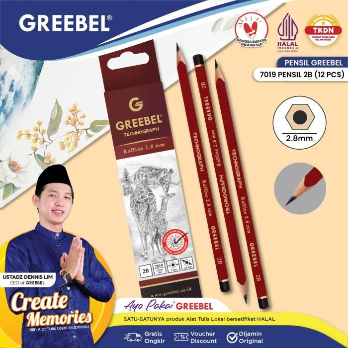

Greebel 7019 Pencil 2B (Hex 2B 12Pc/Set)