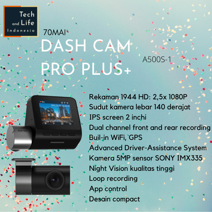 TERMURAH - 70mai A500s Dash Cam Pro Plus+ GPS ADAS