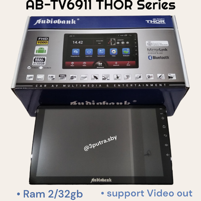 HEAD UNIT ANDROID 9 inch AUDIOBANK AB-TV6912 Ram 2 gb