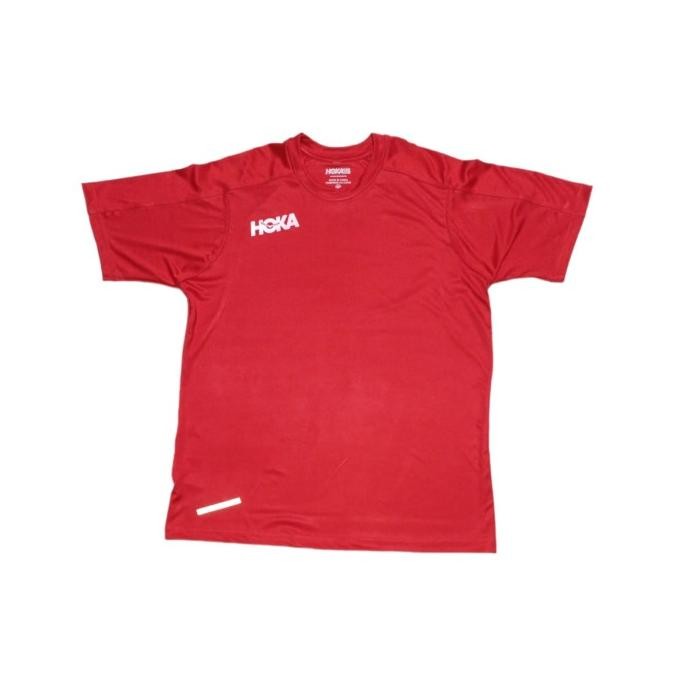 HOKA ONE ONE PERFORMANCE RUNNING SHIRT KAOS OLAHRAGA RUNNING GYM MERAH